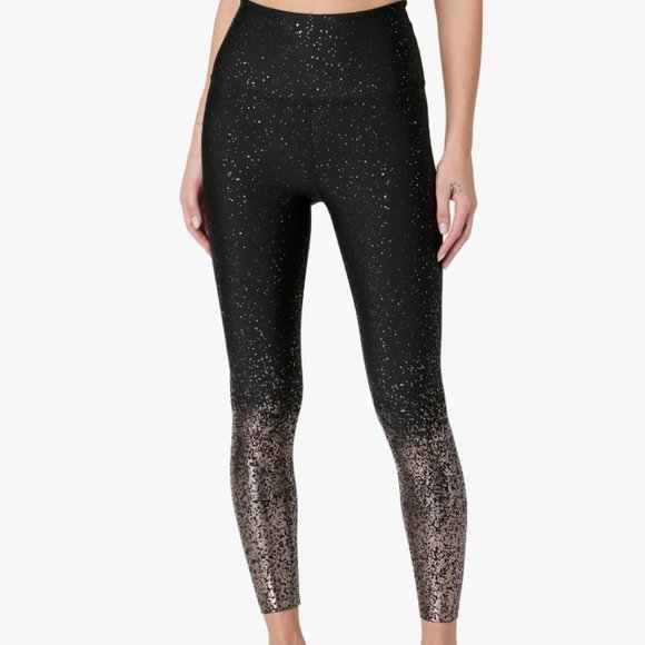 Beyond Yoga 366 Alloy Ombre High Waisted Midi Legging In Black Gunmetal - Picture 1 of 4